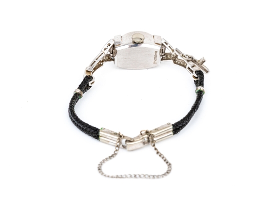 Hamilton Vintage Platinum And Diamond Case Wristwatch, Gold Filled Buckle, As-is