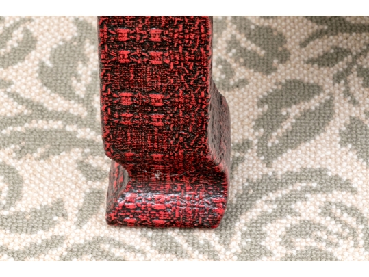 Chic Chinese Lacquered Woven Textural Cocktail Table