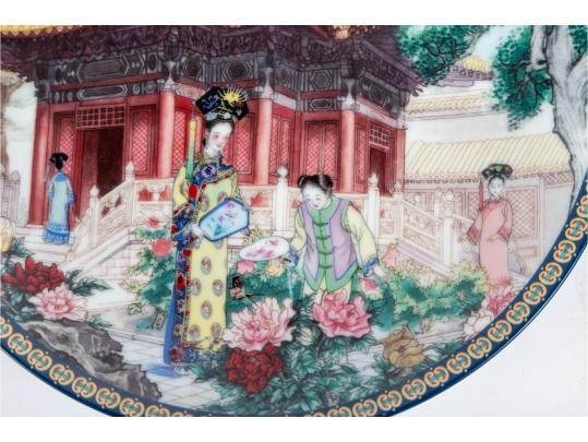 Set Of Three Imperial Jingdezhen “Forbidden City” Porcelain Collector Plates