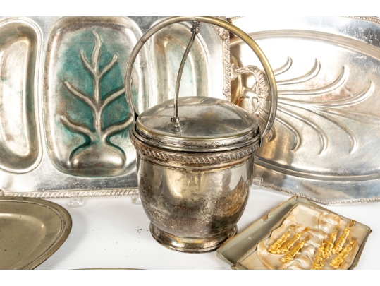 Collection Of Silver Plate And Brass Items