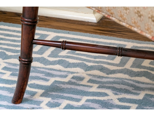 Upholstered Tub Back Armchair With Faux Bamboo Frame