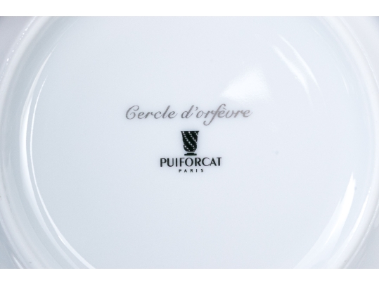 Set Of Two French, Puiforcat Cercle D'orfevre Sterling Rimmed Plates