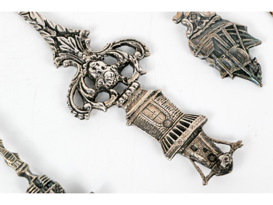 Assembled Collection Of 800 And Silver Plated Serving Pieces, 4.43 Ozt.