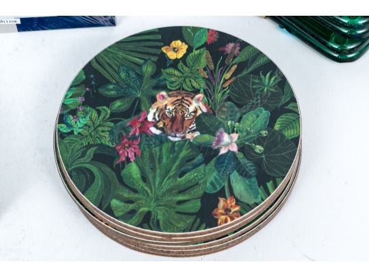 Five Sets Of Coasters With Art Glass