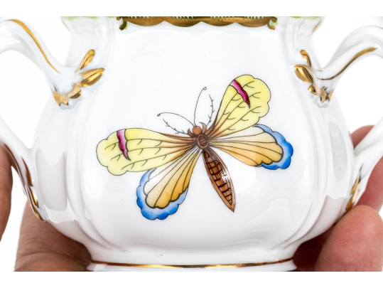 Rare Herend Hungary Hand-Painted Coffee Set,  Queen Victoria (VBO) Pattern