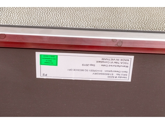 Restoration Hardware Faux Shagreen And Chrome End Table