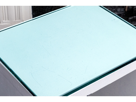 Pair Of Glass Top Accent Tables