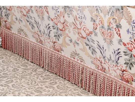 Custom Upholstered Sofa With Bullion Fringe