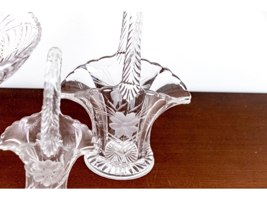 Collection Of Six Pressed Glass Table Pieces