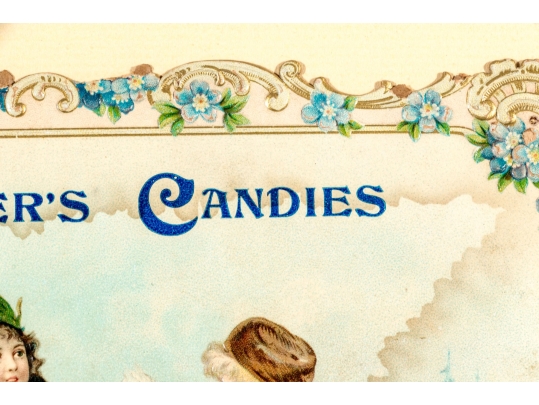Antique Framed Color Candy Box Label, Kreischer's Candies, Sweeten Sport