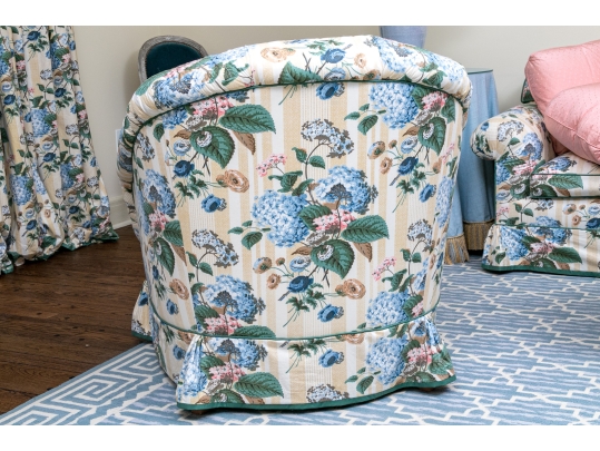 Custom Upholstered Tub Back Accent Lounge Chair