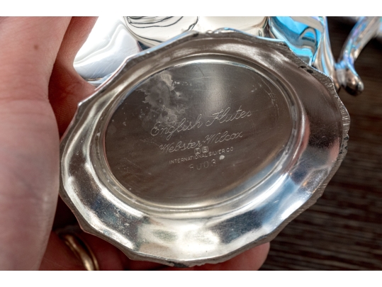 Five Piece Webster Wilcox International Silver Plated “English Flutes” Tea And Coffee Service