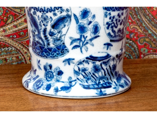 Pair Of Chinese Porcelain Vases With Jar And Vessel Decoration