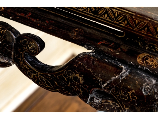 Antique 19th C. Chinese Lacquered Console Table