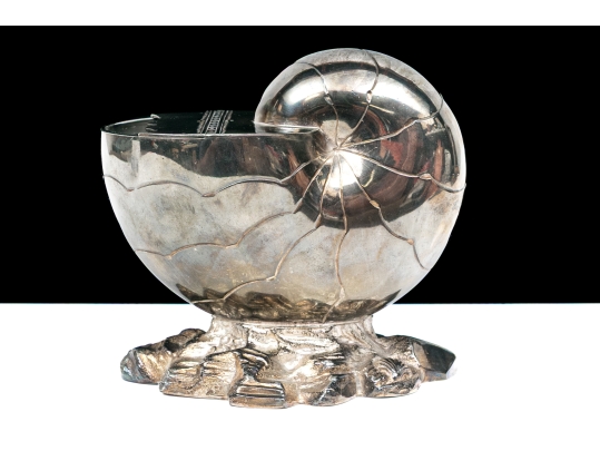 Antique English Silverplate Nautilus Spoon Warmer