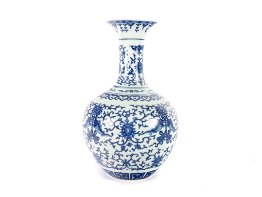 Chinese Blue And White Porcelain Bottle Vase