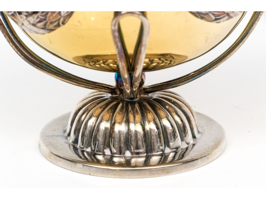Fine Silverplate Vemeil Footed Bowl