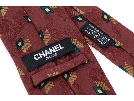 Chanel Vintage Contemporary And Paisley Patterned Silk Tie