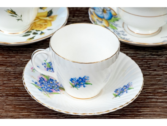 Collection Of Fourteen English Teacups And Saucers