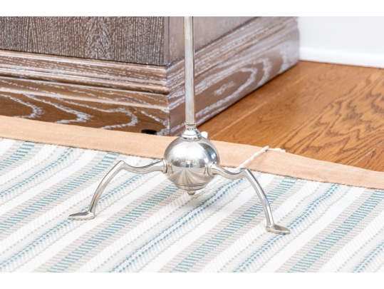 Elegant Chrome Finished Adjustable Floor Lamp With Chrome Shade