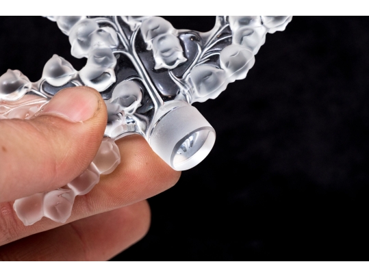 Two Lalique Crystal Scent Bottles With Stoppers