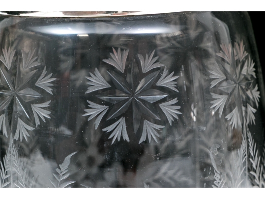 Antique Cut Glass And Silverplate Biscuit Jar