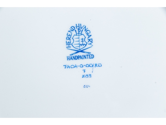 Herend Hungary Hand-Painted Porcelain Reticulated Bowl, Rothschild Bird (RO) Pattern