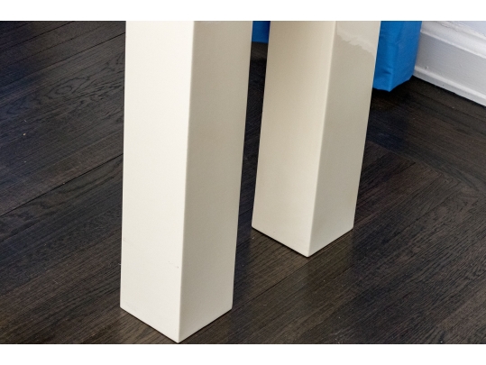 Johnathan Adler White Lacquered Console Table