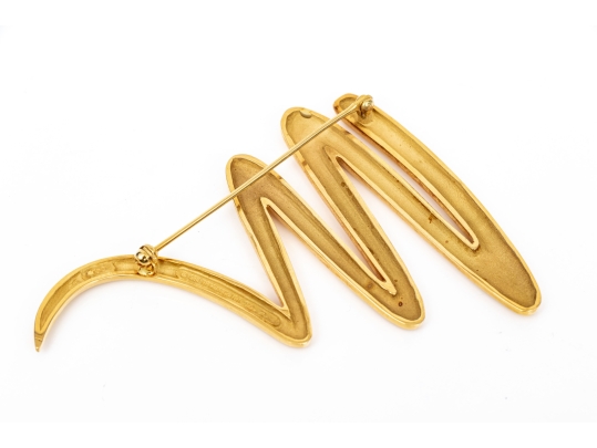 Tiffany & Co. 18k Yellow Gold Paloma Picasso Iconic Jumbo Graffiti Squiggle Brooch, With Box