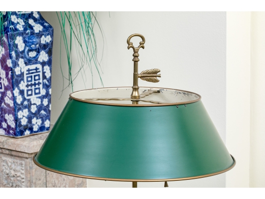 Classic Brass Three Light Bouillotte Lamp With Adjustable Shade