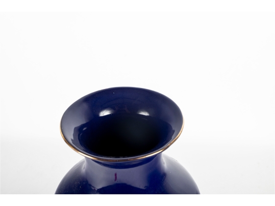 Japanese Cobalt Blue Peacock Vase