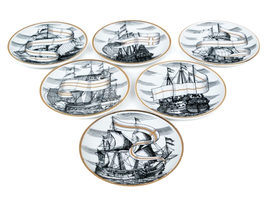 Set Of Six Vintage Fornasetti 