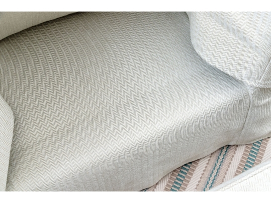 Custom Upholstered Club Chair With Ottoman