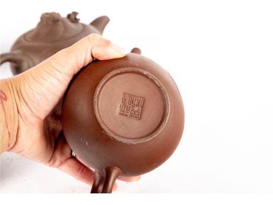 Collection Of Five Traditional Chinese Yixing Zisha Clay Teapots