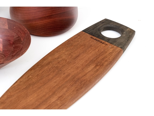 Assembled Collection Of Seven Wooden Serving Utensils