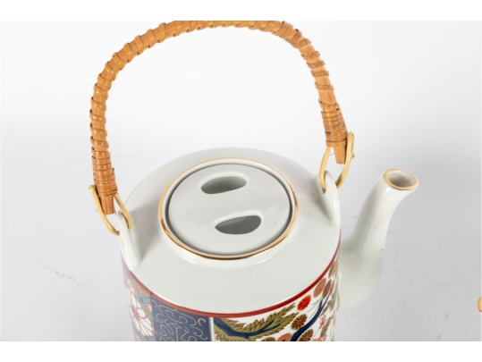 Pair Of Old Imari Japan Porcelain Teapots