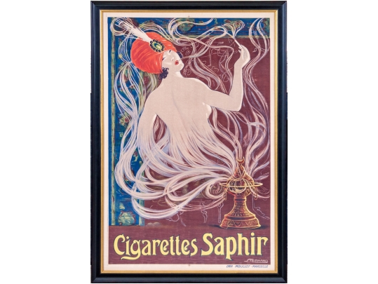 1910 Cigarettes Saphir Advertisement Poster