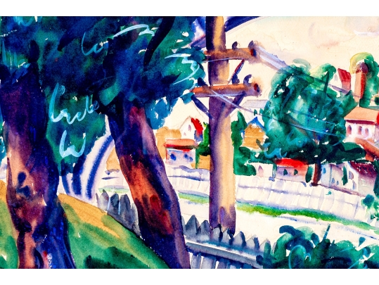 Signed A. Moolaritvich Watercolor On Paper, 1934