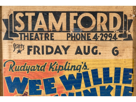 Collection Of Seven 1930's Stamford Theatre Movie Posters And  A 1953 Movie Poster