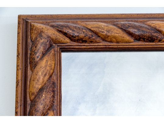 Fantastic Carved Rope Twist Form Framed Mirror