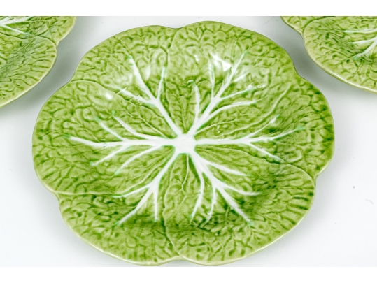 Set Of Twelve Portuguese Naturalistic Cabbage Plates