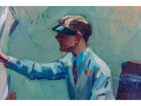 Oil On Board, Artist At Easel