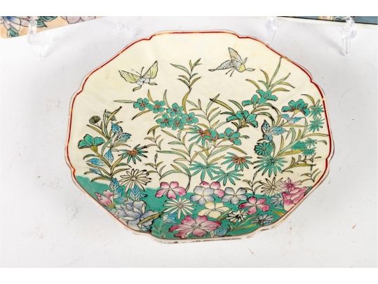 Group Of Three Decorative Enamel Porcelain Plates