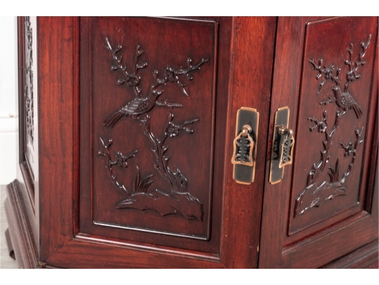 Chinese Carved Hexagonal Cabinet