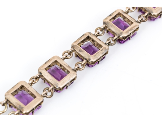 14K Tasteful Amethyst Set Bracelet