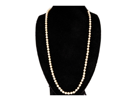 Vintage Opera Length Endless Strand Of Baroque Cultured Pearls
