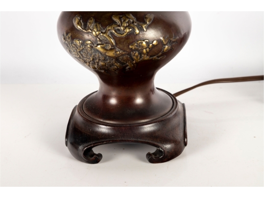 Chinese Brass Vase Converted Table Lamp