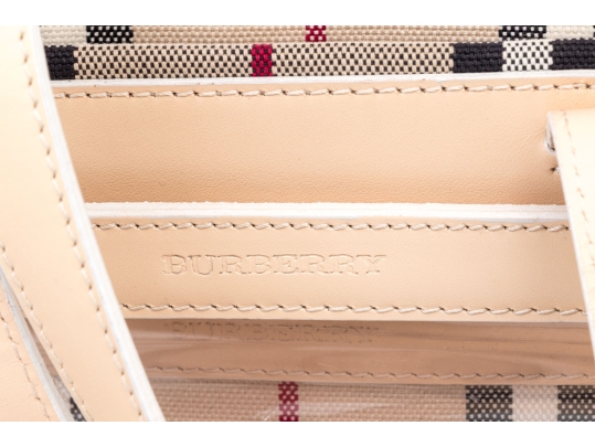 Burberry Nova Check Two Piece Vinyl And Canvas Tote Bag With Umbrella