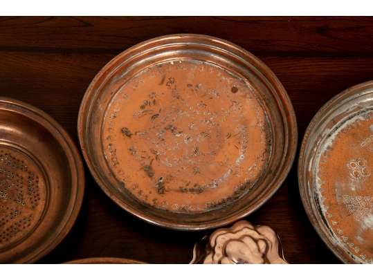 Impressive Collection Of  Four Copper Molds And  Four Plates