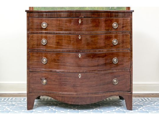 Antique Mahogany Bowfront Chest Of Drawers